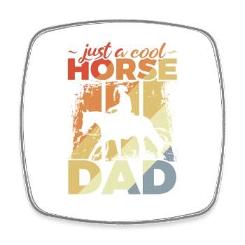 Cool Horse Dad - Viereckiger Kühlschrankmagnet - Weiß - Vorne