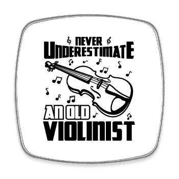 Violin Grandfather - Square fridge magnet - white - Front