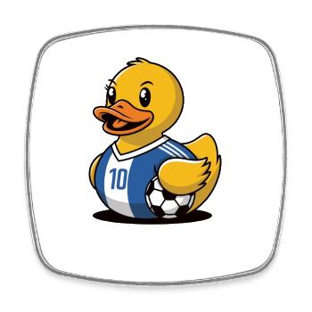 Rubber Duck Football - Square fridge magnet - white - Front