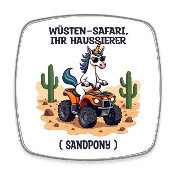 Wüsten-Einhorn - Viereckiger Kühlschrankmagnet - Weiß - Vorne