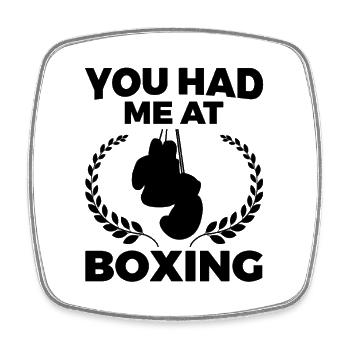 Blague sur le boxeur - Magnet carré - blanc - Devant