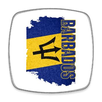 Aufrechte Barbados-Flagge, ich liebe Barbados - Viereckiger Kühlschrankmagnet - Weiß - Vorne