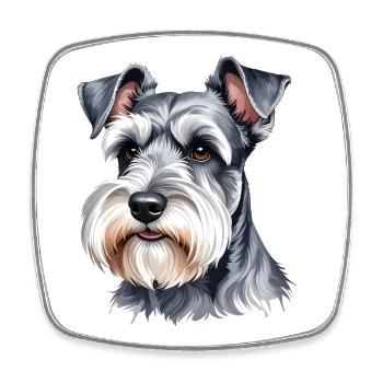 Zwergschnauzer - Viereckiger Kühlschrankmagnet - Weiß - Vorne