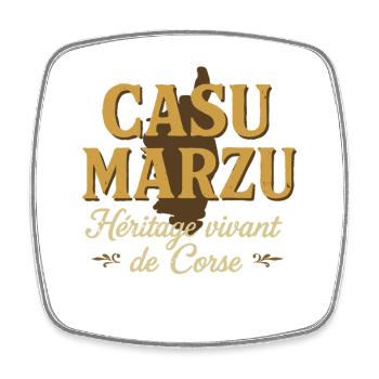 Cazu Marzu Héritage vivant de Corse - Magnet carré - blanc - Devant