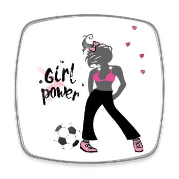 Girl power football event - Square fridge magnet - white - Front