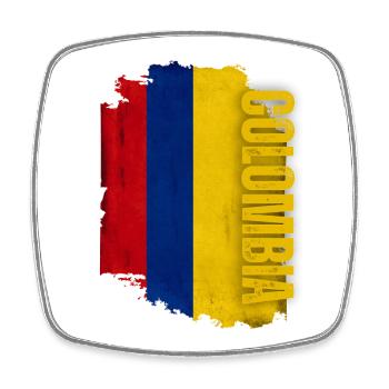 Drapeau vertical de la Colombie, j’aime la Colombie - Magnet carré - blanc - Devant
