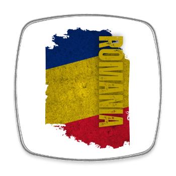Romania Flag Vertical, Master Romania - Square fridge magnet - white - Front