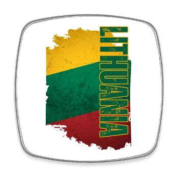 Vertical Lithuanian flag, Lithuanian pride - Square fridge magnet - white - Front