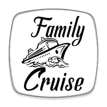 Croisière en famille - Magnet carré - blanc - Devant