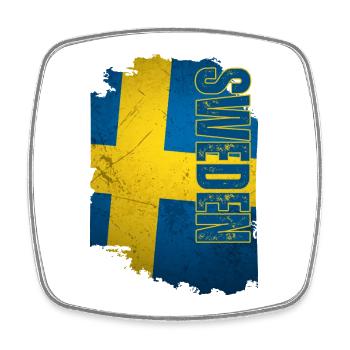 Vertical Schweden Flagge, ich liebe Schweden - Viereckiger Kühlschrankmagnet - Weiß - Vorne