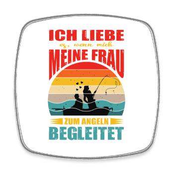 Angler Geschenke Angeln Angelzubehör Angel Outfits - Viereckiger Kühlschrankmagnet - Weiß - Vorne