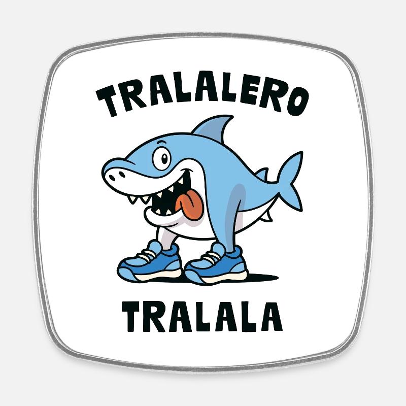 tralalero tralala - Square fridge magnet - white