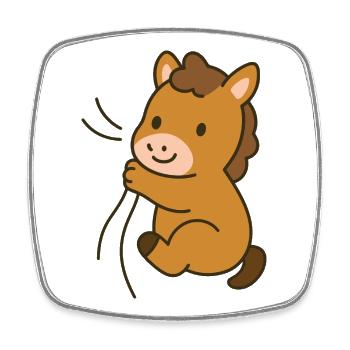 Cuddled foal - Square fridge magnet - white - Front