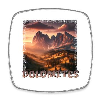 Beautiful Dolomites Hike Tyrol Sunset - Square fridge magnet - white - Front