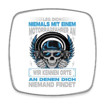Biker Motorradfahrer Motorrad Geschenke Geburtstag - Viereckiger Kühlschrankmagnet - Weiß - Vorne
