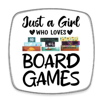 Jeux de société motif amusant pour les filles - Magnet carré - blanc - Devant