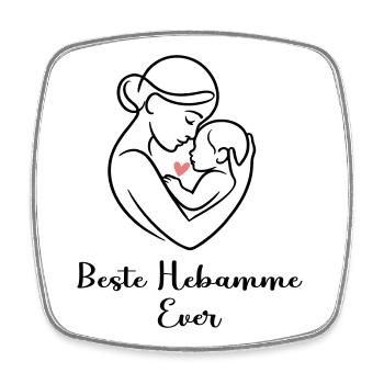 Beste Hebamme Ever - personalisierbares Design - Viereckiger Kühlschrankmagnet - Weiß - Vorne