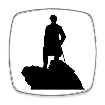 Der Wanderer über dem Nebelmeer Caspar David Fried - Viereckiger Kühlschrankmagnet - Weiß - Vorne