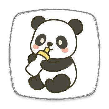 Panda-Schnuffelzeit - Viereckiger Kühlschrankmagnet - Weiß - Vorne