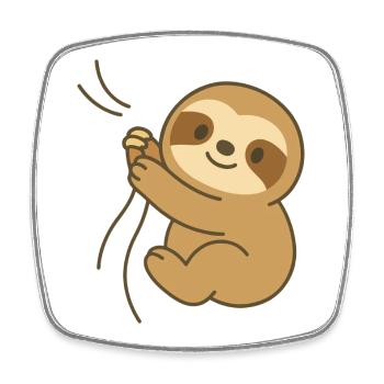 Cozy Sloth Hug - Kuscheliges Faultier-Baby - Viereckiger Kühlschrankmagnet - Weiß - Vorne