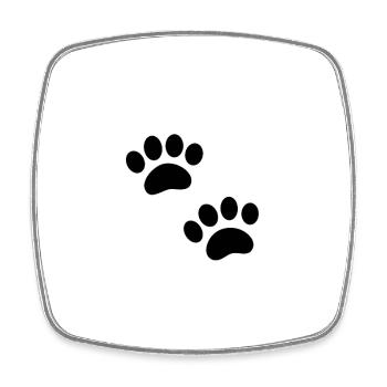 Paw print - Square fridge magnet - white - Front