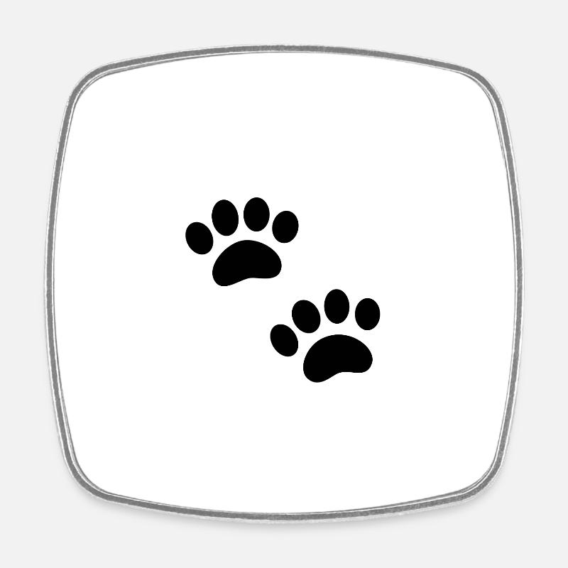 Empreinte de patte - Magnet carré - blanc