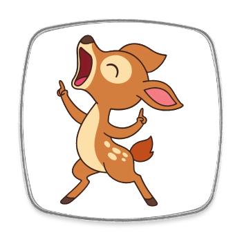 Singendes Rehkitz - Forest Melody Fawn - Viereckiger Kühlschrankmagnet - Weiß - Vorne
