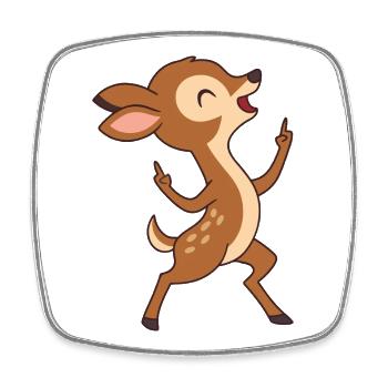Fröhliches Rehkitz - Dancing Fawn Delight - Viereckiger Kühlschrankmagnet - Weiß - Vorne