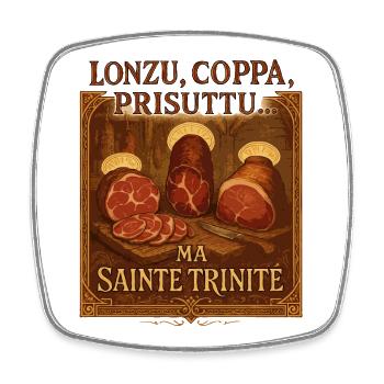 Lonzu, coppa, prisuttu... Ma sainte trinité - Magnet carré - blanc - Devant