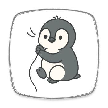 Cuddly chick penguin - Square fridge magnet - white - Front