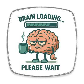 Brain Loading - Square fridge magnet - white - Front