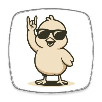 Chick'n'Roll - Square fridge magnet - white - Front