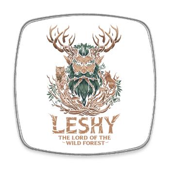 Leshy Wilder Waldgeist Slawisches Design - Viereckiger Kühlschrankmagnet - Weiß - Vorne