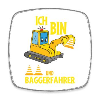 Geburtstag Bagger 7 Jahre Bagger Party Geschenk - Viereckiger Kühlschrankmagnet - Weiß - Vorne