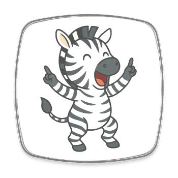 Zebra crossing party - Square fridge magnet - white - Front