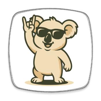 Rock'n'Koala - Square fridge magnet - white - Front