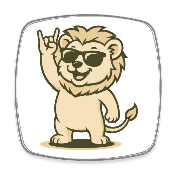 Rock ’n’ Roar - Viereckiger Kühlschrankmagnet - Weiß - Vorne
