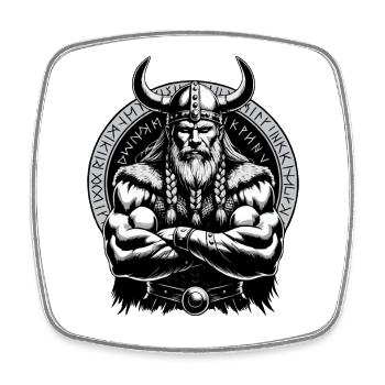 Norse Mythology Viking Warrior Valhalla - Square fridge magnet - white - Front