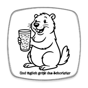 Täglich grüßt das Schorletier - Murmeltier - Viereckiger Kühlschrankmagnet - Weiß - Vorne