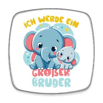 Nachwuchs Verkünden | Ich Werde Großer Bruder 2027 - Viereckiger Kühlschrankmagnet - Weiß - Vorne