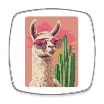 Funny Llama Alpaca Llama Animal Gift - Square fridge magnet - white - Front