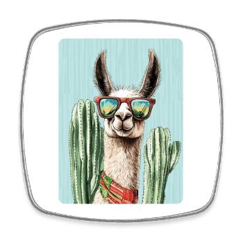 Funny Llama Alpaca Llama Animal Gift - Square fridge magnet - white - Front