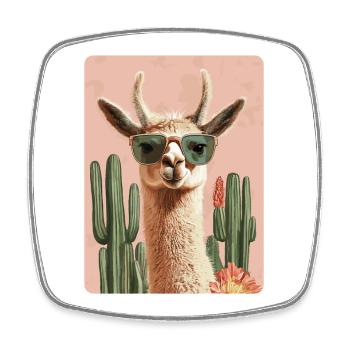 Funny Llama Alpaca Llama Animal Gift - Square fridge magnet - white - Front