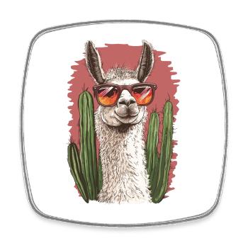 Funny Llama Alpaca Llama Animal Gift - Square fridge magnet - white - Front