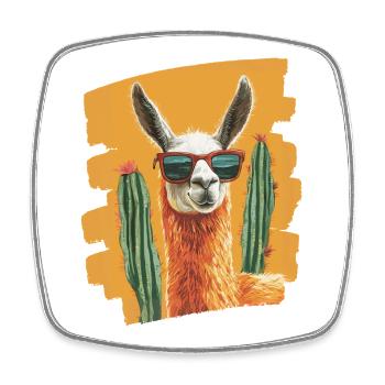 Funny Llama Alpaca Llama Animal Gift - Square fridge magnet - white - Front