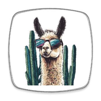 Funny Llama Alpaca Llama Animal Gift - Square fridge magnet - white - Front