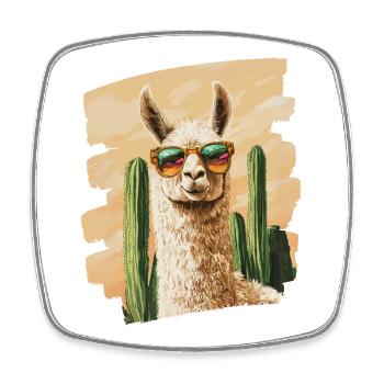 Funny Llama Alpaca Llama Animal Gift - Square fridge magnet - white - Front