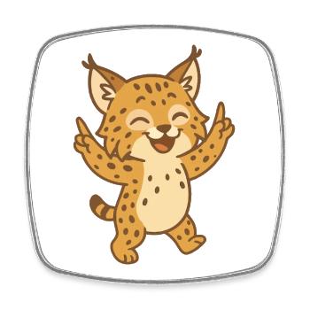 Celebrating lynx - Square fridge magnet - white - Front
