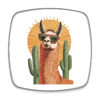 Funny Llama Alpaca Llama Animal Gift - Square fridge magnet - white - Front