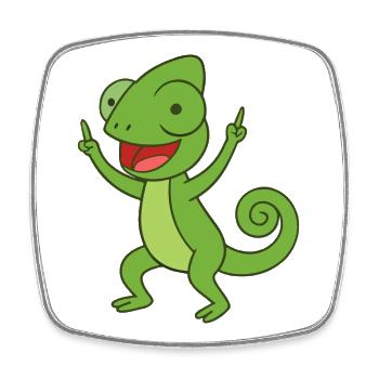 Party Chameleon - Square fridge magnet - white - Front